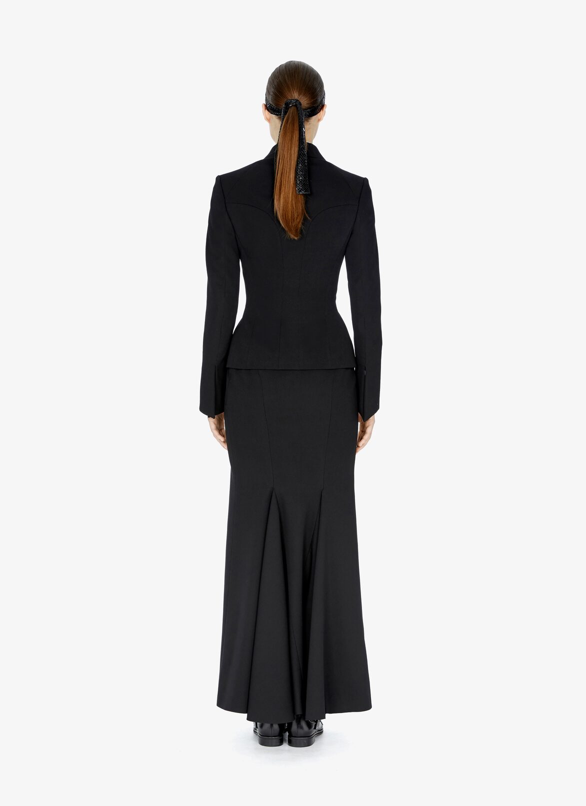 Wool-Blend Button-Front Blazer ALAÏA BLACK WOOL-BLEND BUTTON-FRONT BLAZER